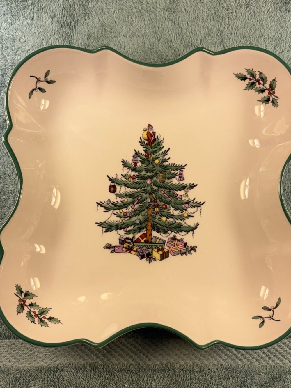 Spode Christmas Tree Devonia Tray Square Serving Dish NIB 30CTR857 Made in Engla
